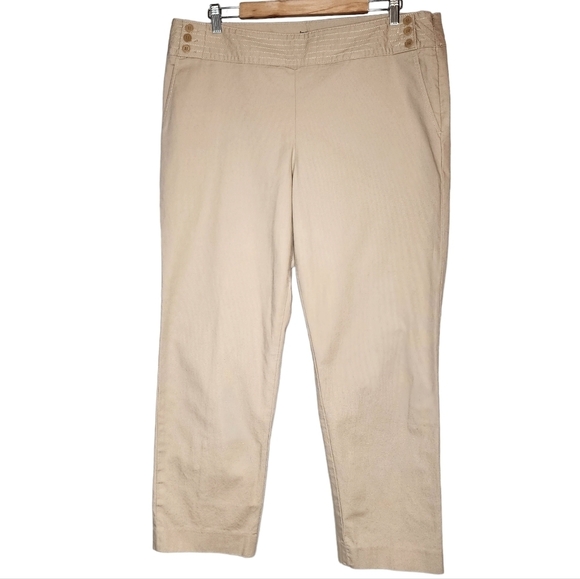 Talbots tan straight leg high rise pants. 28" inseam. - Picture 1 of 16